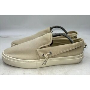 Clear Weather Shoes Mens Sz 11.5 Lakota Tan Canvas Slip On Sneakers Boat